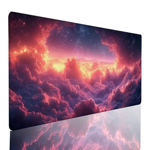 Tapis de souris nuage violet pour un set de bureau chaleureux au quotidien