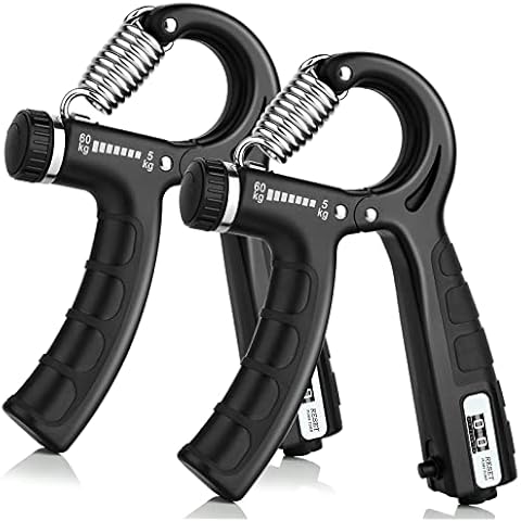 5-60kg Hand Grip Strengthener, 2 Pack Adjustable Grip Strength Trainer with Counter, Wrist and Forearm Strengthener, Hand Exerciser for Grip Strength, Muscle Building and Injury Recover for Athletes Cover