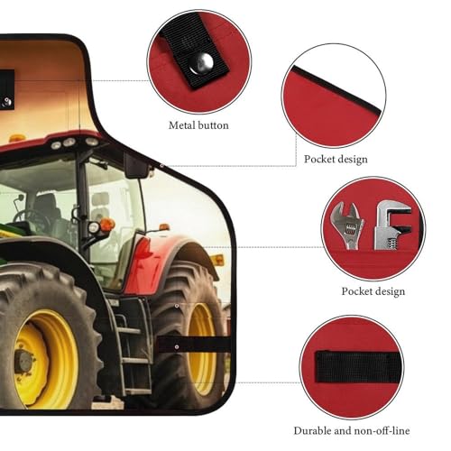Delantal de trabajo con diseño tractor y bolsillos miniatura 3