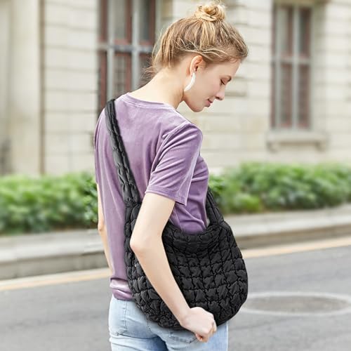 Image of seOSTO Puffer Bag for Women Puffer Tote Bag Quilted Tote Bag
