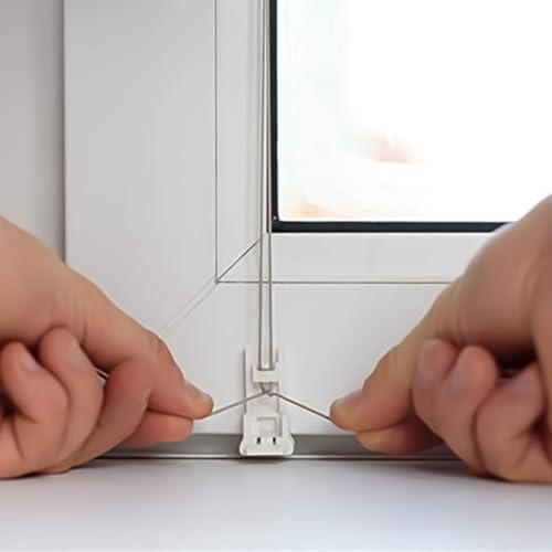 Anwangda Plissee Ersatzteile Set, Ohne Bohren Verstellbar Klemmträger Plissee Klemmfix Halterung für Fenster Plissees mit Vier Zugbändern (GRÖSSE: 8 Kit 48 Stück, Weiß)