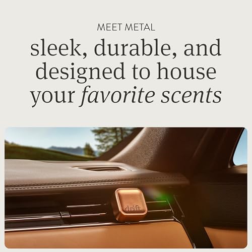 Drift Metal Vent Clip Starter Kit - Car Air Freshener - Scent Diffuser for Car - Metal Odor Eliminator - Teak