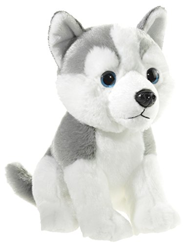 Heunec 278172 Plüschtier, Hund, 18 cm, Grau,weiß