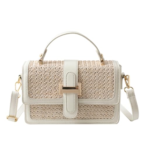 Summer Straw Crossbody Bags for Women Trendy Woven Beach Bag Straw Clutch Purse Vacation Handbags