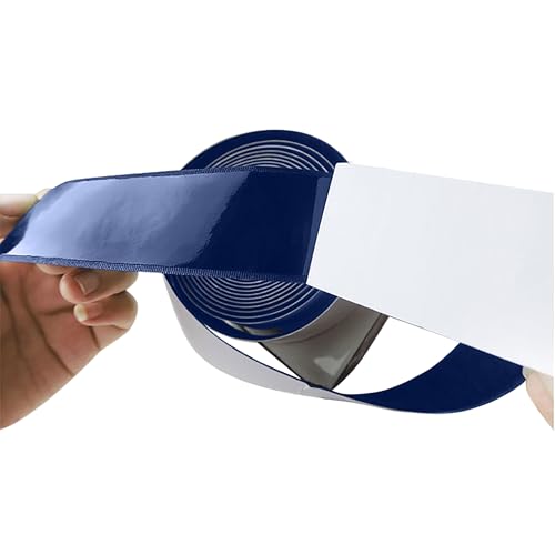 Image of 1.5 inch x 1 Yards Navy Wide Hook and Loop with Self Adhesive Tape Strong Sticky Back Roll Nylon Heavy Duty Strips Excellent Grip Fabric Softener for Home Office School Car Craft Organizer