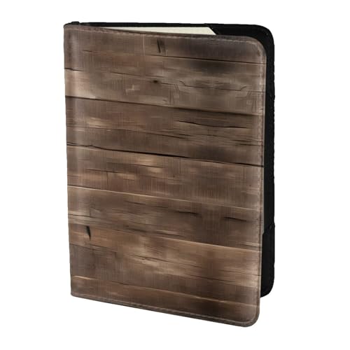 Soporte rústico para pasaporte con estampado de madera de granero antiguo para viajes, imprescindible, funda para pasaporte para accesorios de viaje para mujeres y hombres, NEGRO, One Size
