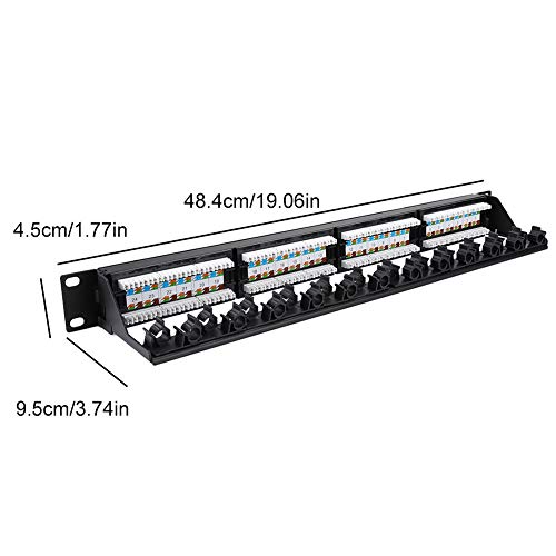 image for lyrlody Mountable Cold Rolled Iron Data Patch Panel, CAT6 Cable Patch 