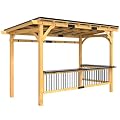 Outsunny 13' x 6' Wooden BBQ Grill Gazebo, Hardtop Grill Gazebo with Metal Roof, 2 Bar Shelves and 6 Hooks, Outdoor BBQ Gazebo for Patio, Garden, Backyard, Natural