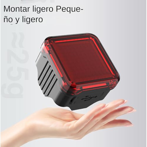 Luz Trasera para Bicicleta | Luces para Bicicleta Recargables,LED con Efectos Dinámicos, Alta Luminosidad E Impermeable para Senderos De Montaña, Aventuras Y Carretera - imagen 5