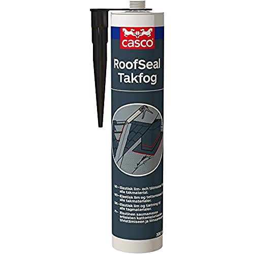 Casco RoofSeal Takfog - En elastisk lim- och tätningsmassa för tätning, fogning och limning av takpapp, takplåt och murverk. Svart. 300 ML.