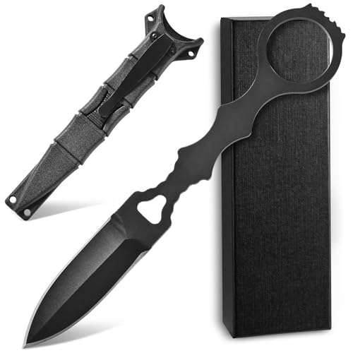 Ccanku C1397 Fixed Blade Knife D2 Steel Blade Portable Straight Knife With Kydex Sheath for Outdoor Survival Hiking Camping(Style B)