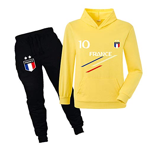 Survêtement de football France enfant 2 étoiles avec sweat à capuche style3 9-10 ans