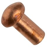 AERZETIX - C48026 - Satz von 50 Nieten aus kupfer - kupfernieten Ø3x6mm mit halbrundkopf - halbrundnieten - halbrundkopfniete - vollniet - DIN 660 - montage von teilen aus metall