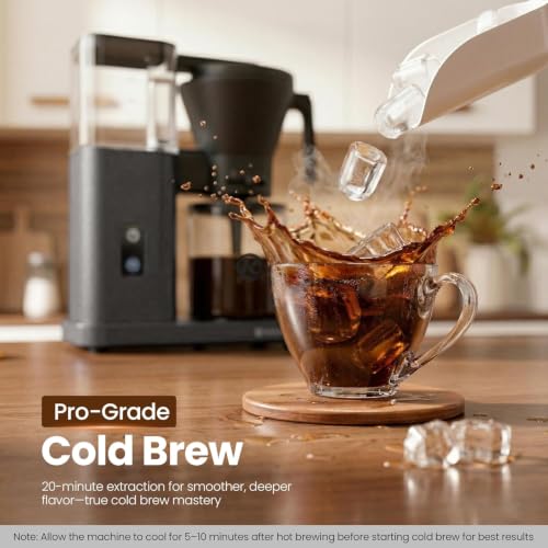 Image of Kismile SCA-Certified 8-Cup Drip Coffee Maker with Pour-Over Control | 3-Second Heating at 197-205F, Adjustable Flow, Removable 1.25L Water Tank, 20-Min Cold Brew and 40-Min Keep Warm