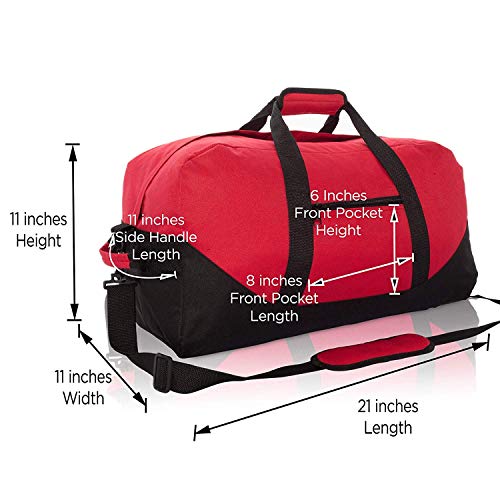 iEquip Duffle Bag, Gym bag, Heavy Duty Travel Bag Two Tone (Red - Large (21