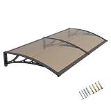 Outsunhom 40' x 60' Door Awning Exterior, Polycarbonate Window Awnings for Outside, UV-Resistant Door Canopy Rain & Snow Protection, Spliced Overdoor Overhang Shelter for Front Door,Patio,Porch,Deck