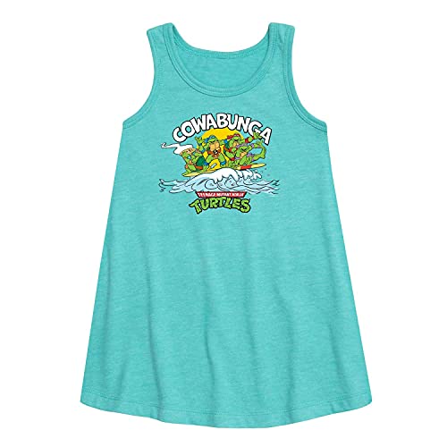 Teenage Mutant Ninja Turtles - Cowabunga - Girls A-Line Dress - Size 5T Turquoise