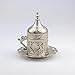 SALE (SET of 6) Ottoman Turkish Greek Arabic Coffee Espresso Serving Cup Saucer Set SILVER