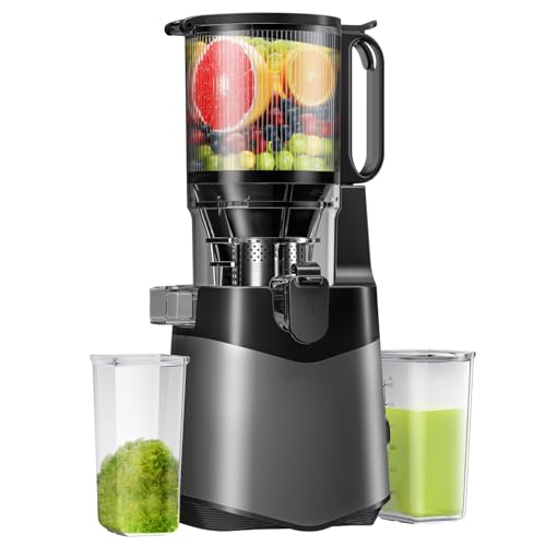 Cold Press Juicer,5.8″ Extra Large Feed Chute Fit Whole Fruits & Vegetables,350W Slow Masticating Juicer Machines,Easy to Clea,High Juice Yield