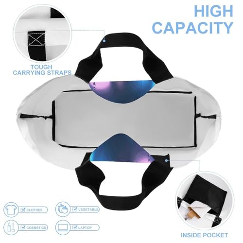 Pensive Woman Tote Bag for Women - Reusable Foldable Grocery Shopping Bag, Crossbody Shoulder Handbag4