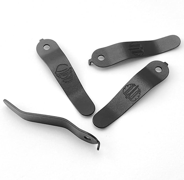 2ピースセット 刻印入りチタン合金ポケットクリップ交換用 Strider SMFおよびSNGに適合