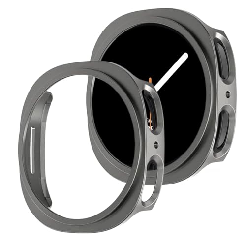 Image of T Teclusive Protective Slim Bumper Case Compatible for Galaxy Watch 8 44mm | Curved Hard Shell Bumper Side Edge Protection Cover for Watch 8 4.4 (Gray, 44mm)