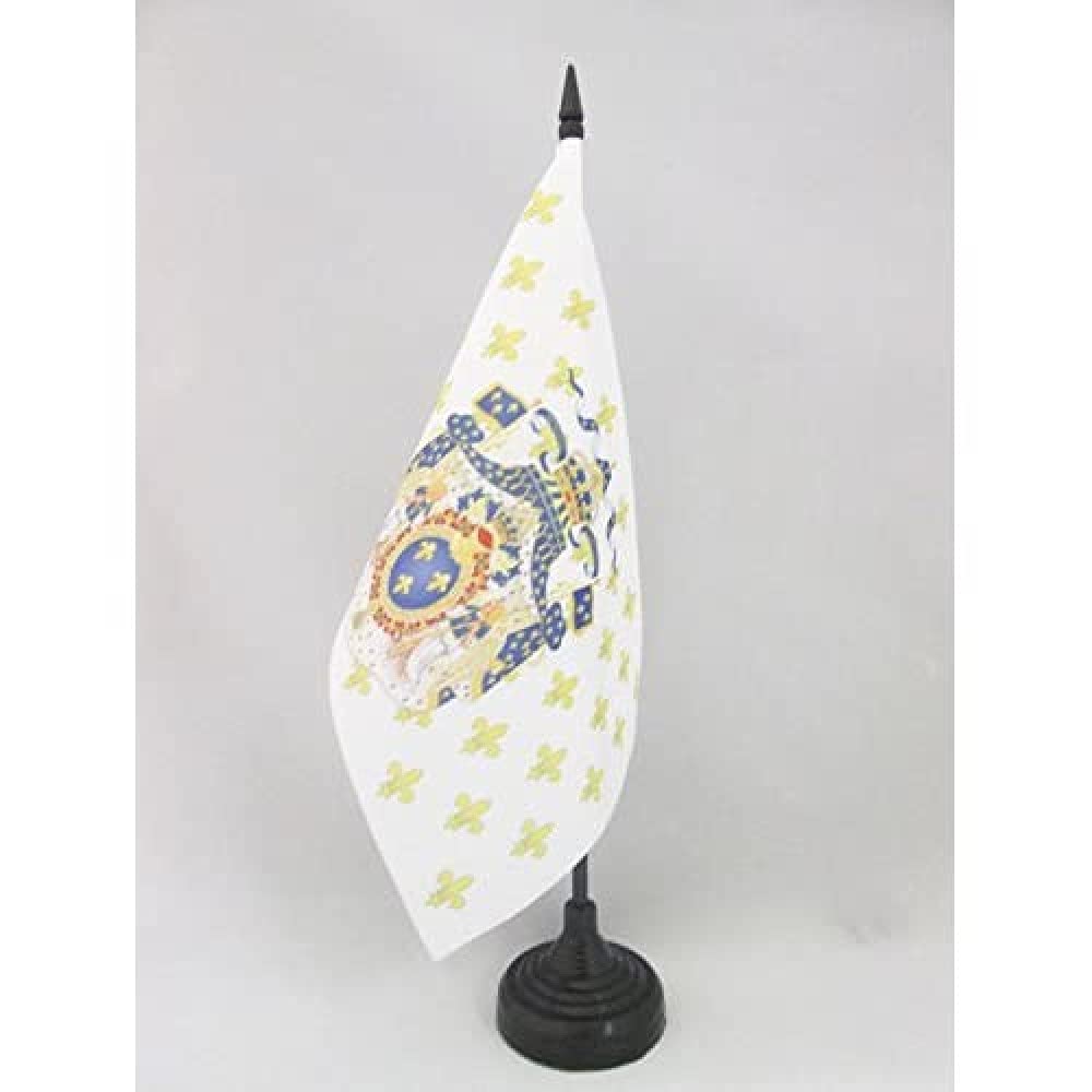 AZ FLAG Kingdom of France Coat of arms Table Flag 5'' x 8'', french royal Office Decoration 100% Polyester 21 x 14 cm