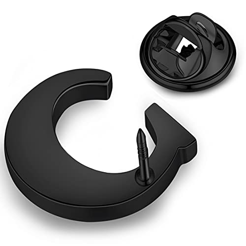 Image of HONEY BEAR Initial Alphabet Letter Lapel Pins Collar Badge Brooches for Mens /Womens Shirt Dress Decoration Black