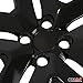 OMAC - ABS Black Hub Caps 16 Inch Set of 4, Tapas para Rines 16, Premium Wheel Covers 16 Inch, R16 Rim Cover Set, Snap On Durable Car Replacement Exterior Accessories
