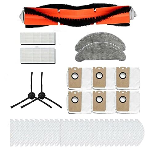 HEZHU 43 Stück Rollenbürstenfilter Seitenbürste Wischtücher Kit Für Imou L11 Staubsauger Walzenbürste 1 Rollbürste, 2 Wischtücher, 2 Filter, 6 Staubbeutel, 2 Seitenbürsten, 30 Einweg-Mops op Tücher
