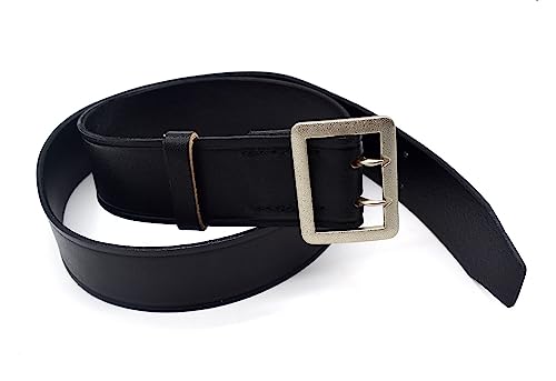 Collectable WWII German Officer Double Hole Waistband Claw Wehrmacht Belt Tool Equipment Field Black Replica (120CM)