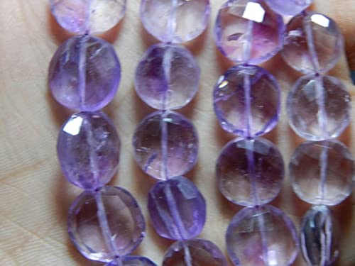 Perles en améthyste rose LKBEADS en forme de pièce facettée pour création de bijoux
