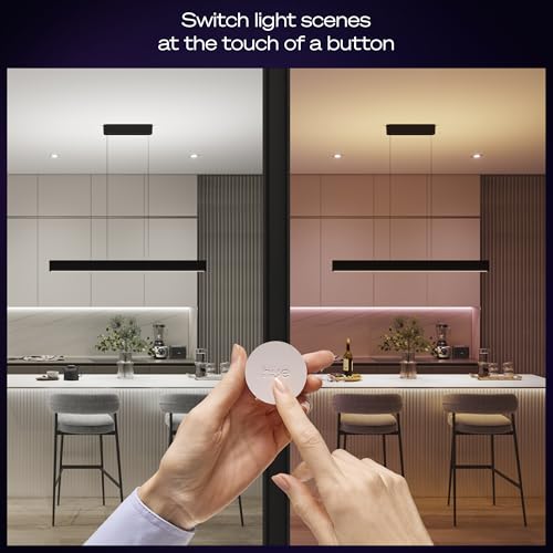 Image of PHILIPS Hue Wireless Smart Light Switch Button, White, 1 Pack, Portable and Battery Powered, Smart Home Control, Requires Hue Bridge, Easy, No-Wire Installation
