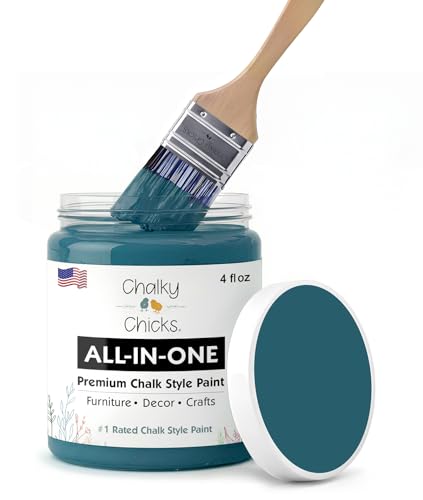 Chalky Chicks 4 Fl Oz Matte Twilight (Teal Blue) Chalk Paint...