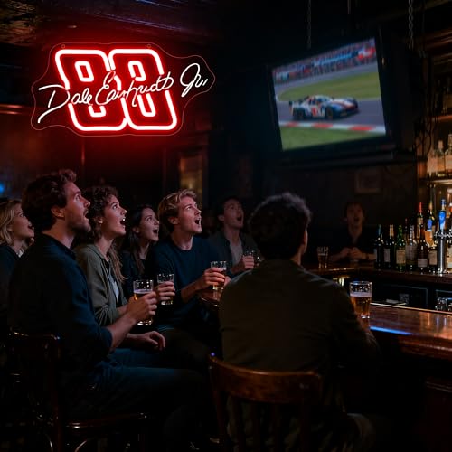 Image of Racing Neon Sign for Wall Decor Dimmable Race Car Neon Light Suitable for Man Cave Room Decor Legend Sign Light Up for Bedroom Party Playroom Birthday Gift for Fans Size13.7 * 7.0In(P233)