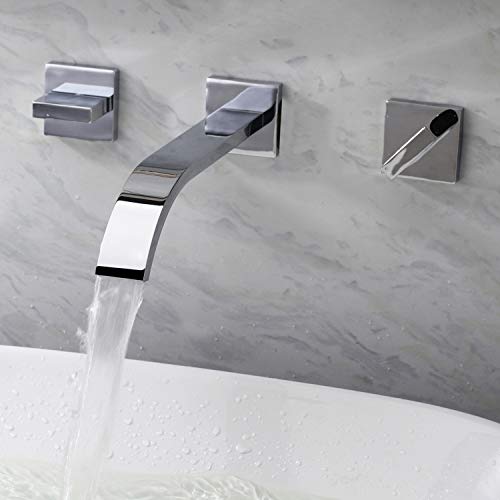 Lightinthebox Two Handle Widespread Flexble Wall Mounted Bathroom Vessel Sink Lavatory Faucet Chrome Finish Spout Bathtub Mixer Taps Bath Shower Faucetsshower System Widespread Waterfall Faucets #TOP1