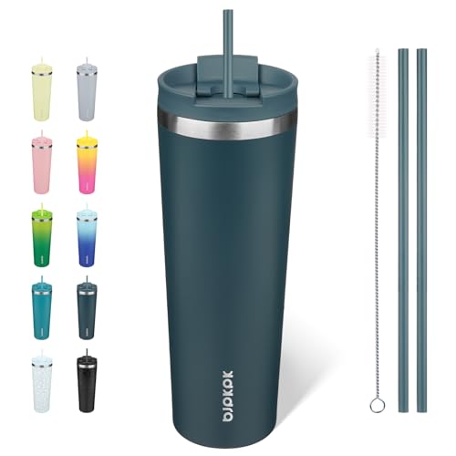 Image of BJPKPK 30 oz Coffee Tumbler with Straw, Insulated Stainless Steel Cup