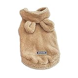 [Yindaity] 犬服 ドッグウェア ペット服 春夏秋 ふわふわ 小型犬 中型犬 ウサギ形 フード付き かわいい 冬用 Tシャツ 秋冬服 可愛い 柔らかい 犬の服 人気 仮装 防寒 コート 着脱簡単 小中型犬服 猫服 ペット用品 お散歩お出かけウェアに(イエロー,2XL)