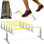 Meister ZoomFlex Agility Hurdles w/Carry Bag - Flex-Safe Modular Speed Training - 6" Electric Yellow - 6 Pack
