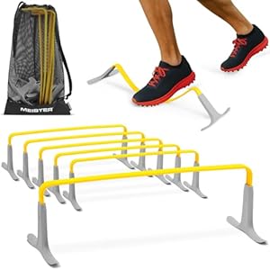 Meister ZoomFlex Agility Hurdles w/Carry Bag – Flex-Safe Modular Speed Training – 6″ Electric Yellow – 6 Pack
