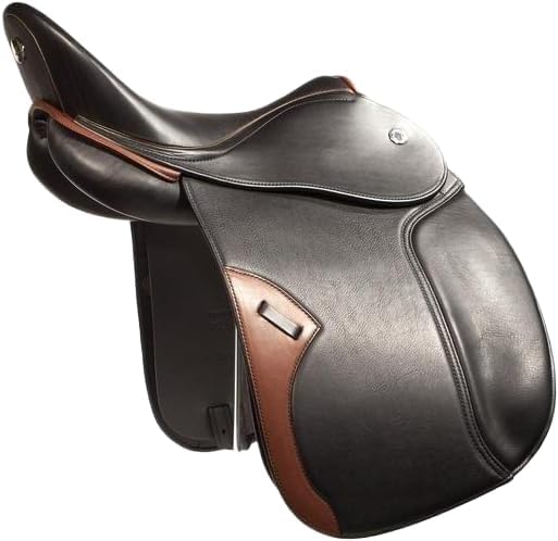 All Purpose Jumping English Premium Leather Riding Dressage Horse Saddle Tack, Saddles for Horseback Horse Riding Pony and Adult Size 10" to 18'' inches Seat Available, EVJ-21