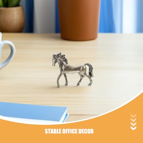 Ornement de Table pour Bureau 2 Chevaux en Métal Déco Salon Rétro - 5