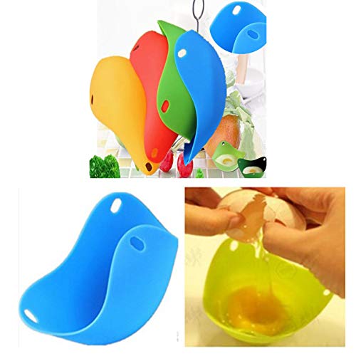 Egg Poaching Cups Colorful Extra Thick Silicone Poacher Molds Silicone Egg Poacher Moulds Perfect Silicone Poached Egg Maker Poacher Cups Microwave Egg Poacher Kitchen Cookware Tools (12 Pieces) 3 Gallery Image