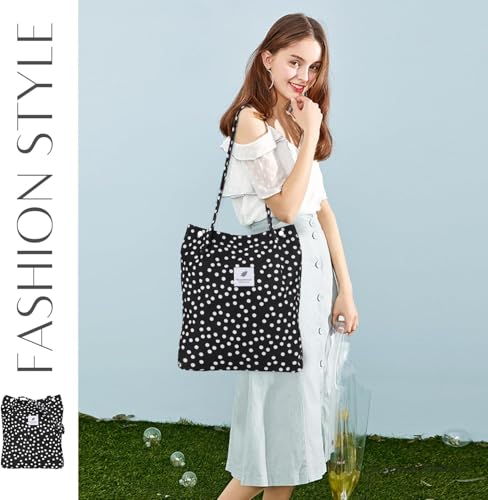 Image of Kawn Corduroy Tote Bag Aesthetic Cute Canvas Tote Bags for Women Washable Shoulder Bag with Inner Pocket for Go-to Everyday Bag for Work Beach Travel and Shopping Grocery