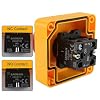 BAOMAIN Red Flat Head Momentary Push Button Switch Station 1NO 1NC AC 660V 10A IP65 Weatherproof Industrial Control Box for Signal Triggering and Machine Reset 1-Pack