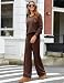 heekpek Zweiteiler Damen Loungewear Set Hausanzug Herbst(Dunkelbraun,L)