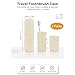 FEHNAG 2 Pack Travel Toothbrush Holder, Multifunction Travel Cup Organizer Toothbrush Case,Portable Breathable Toothbrush Holders for Bathroom School Business Trip (2pcs-Beige)