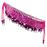 Design exquis: Ceinture de danse orientale avec more pièces d'or en métal cousues dessus. Elles scintillent pendant la danse et attirent l'attention du public, vous font paraître plus raffinée et élégante.