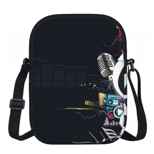 DOPKLNA Música abstracta, Bolsos cruzados con cremallera, bolsos de hombro informales para mujeres y hombres.
