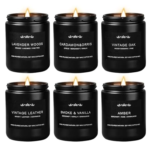 Scented Candles for Men, 6 Pack Candles for Home Scented, 42oz 300 Hour Long Lasting Candles, Set for Men Scented Candles for Home for Boyfriend Him Dad, Men Birthday Valentine's Day Father's Day Gift